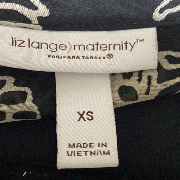 Liz Lange Target Maternity Maxi Dress Black White Floral Size XS - Picture 10 of 12